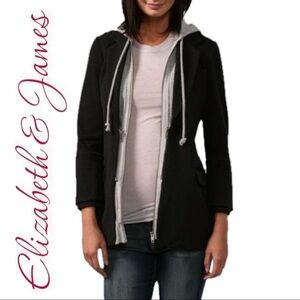ELIZABETH & JAMES Zip Front Blazer Hoodie Jacket, Size 8